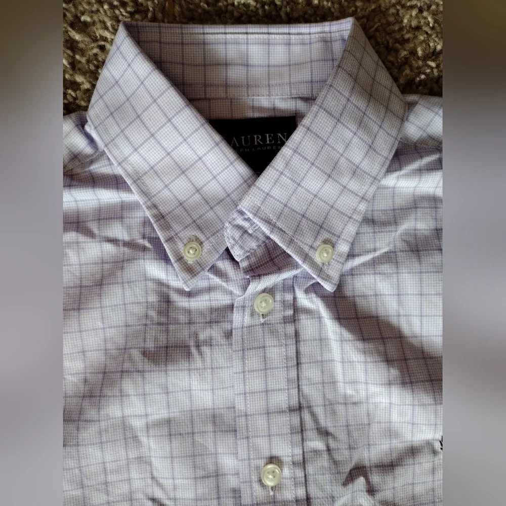 Ralph Lauren Youth Lavender Plaid Button Down Shirt NWOT